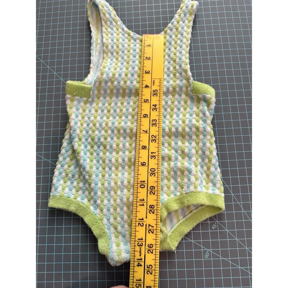 Vintage Baby Carters Terry cloth Green And Blue  19-30mo 27-31 Pounds